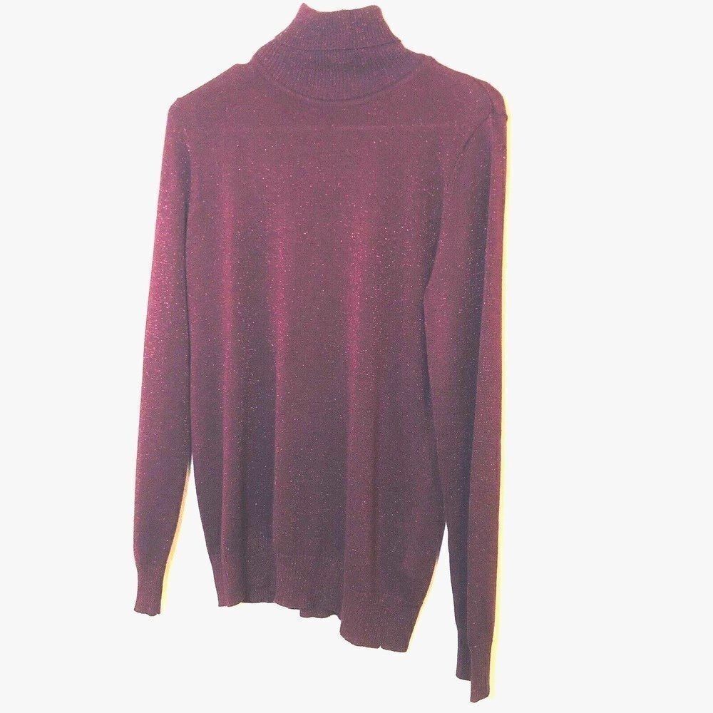 Joseph A. Women's Burgundy / Sparkle Silk Top Size (M)